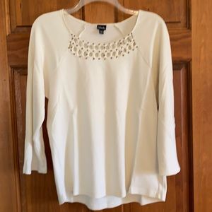 Rafaella beige 3/4 sleeved cotton top